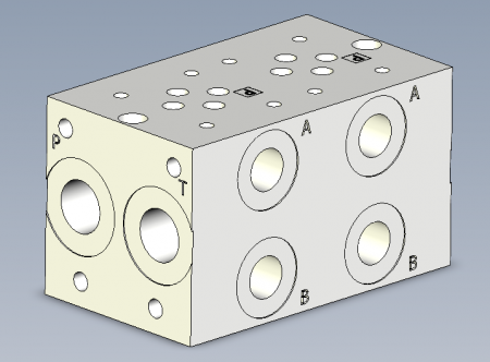 ПЛИТА КЛАПАННАЯ (ГРЕБЕНКА) NG10/CETOP05 2 МЕСТА ПОРТЫ A-B СБОКУ - MSP2D34BA930