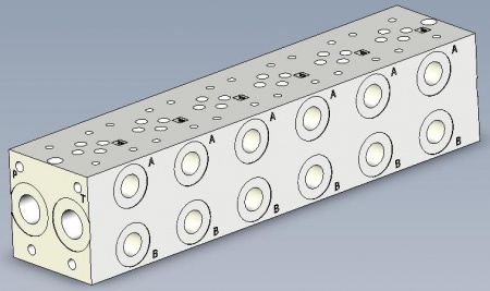 ПЛИТА КЛАПАННАЯ (ГРЕБЕНКА) NG10/CETOP05 6 МЕСТ ПОРТЫ A-B СБОКУ - MSP6D34BA930