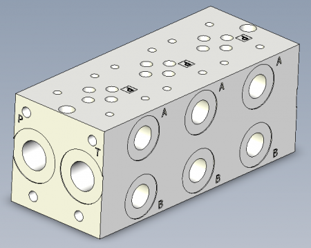 ПЛИТА КЛАПАННАЯ (ГРЕБЕНКА) NG10/CETOP05 3 МЕСТА ПОРТЫ A-B СБОКУ - MSP3D34BA930