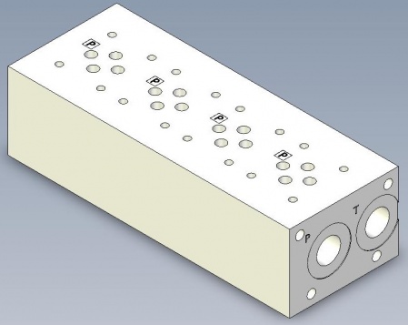ПЛИТА КЛАПАННАЯ (ГРЕБЕНКА) NG06/CETOP03 4 МЕСТА ПОРТЫ A-B СНИЗУ - MSP4D23B910